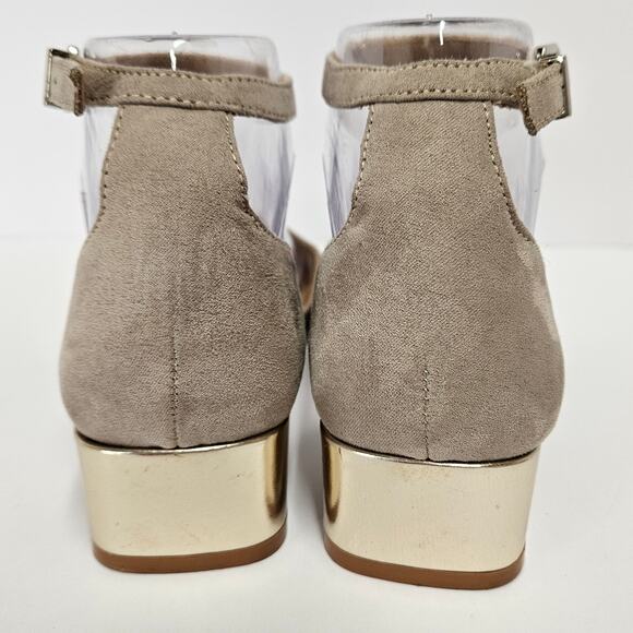 KAARI BLUE Danni Taupe Suede Block Heel Ankle Strap Sandals Size 6 - Picture 3 of 8